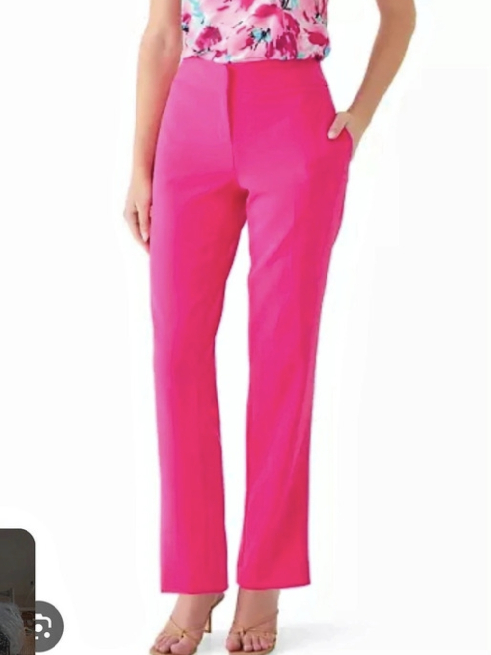 US /8 KasPer Fly Front Slim Pants Pink Ankle Pants Medium 29 In Inseam NWT Read*
